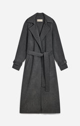 LONG ANTHRACITE WOOL COAT