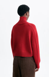 RED WOOL TURTLENECK SWEATER