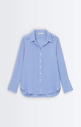 CAMICIA OVERSIZE A RIGHE BLU
