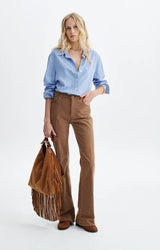 CAMICIA OVERSIZE A RIGHE BLU