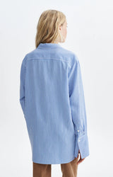 CAMICIA OVERSIZE A RIGHE BLU