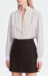 ECRU BLOUSE WITH RUFFLED COLLAR