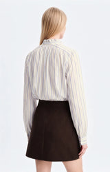 ECRU BLOUSE WITH RUFFLED COLLAR