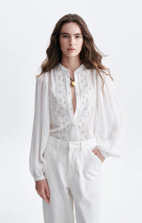 CAMICIA RICAMATA ECRU