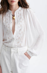 CAMICIA RICAMATA ECRU