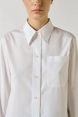 WHITE COTTON POPLIN SHIRT