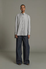 CAMICIA IN COTONE OVERSIZE ANTRACITE