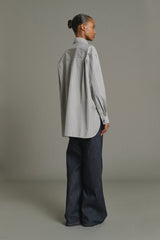 CAMICIA IN COTONE OVERSIZE ANTRACITE