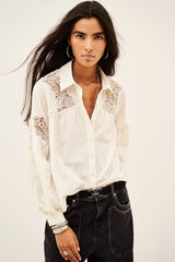 CAMICIA IN PIZZO ECRU