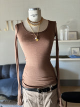 Round-neck cotton shirt