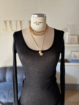 Round-neck cotton shirt