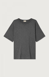 Crew-neck short-sleeved slub jersey t-shirt