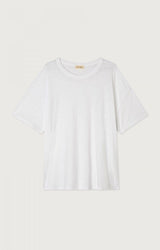 Crew-neck short-sleeved slub jersey t-shirt