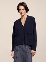 CARDIGAN IN LANA NAVY RELAXED