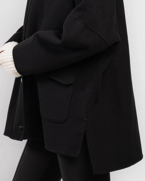 Cappotto in lana blu notte