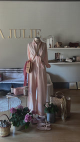 JEANS GAMBA ampia light rose