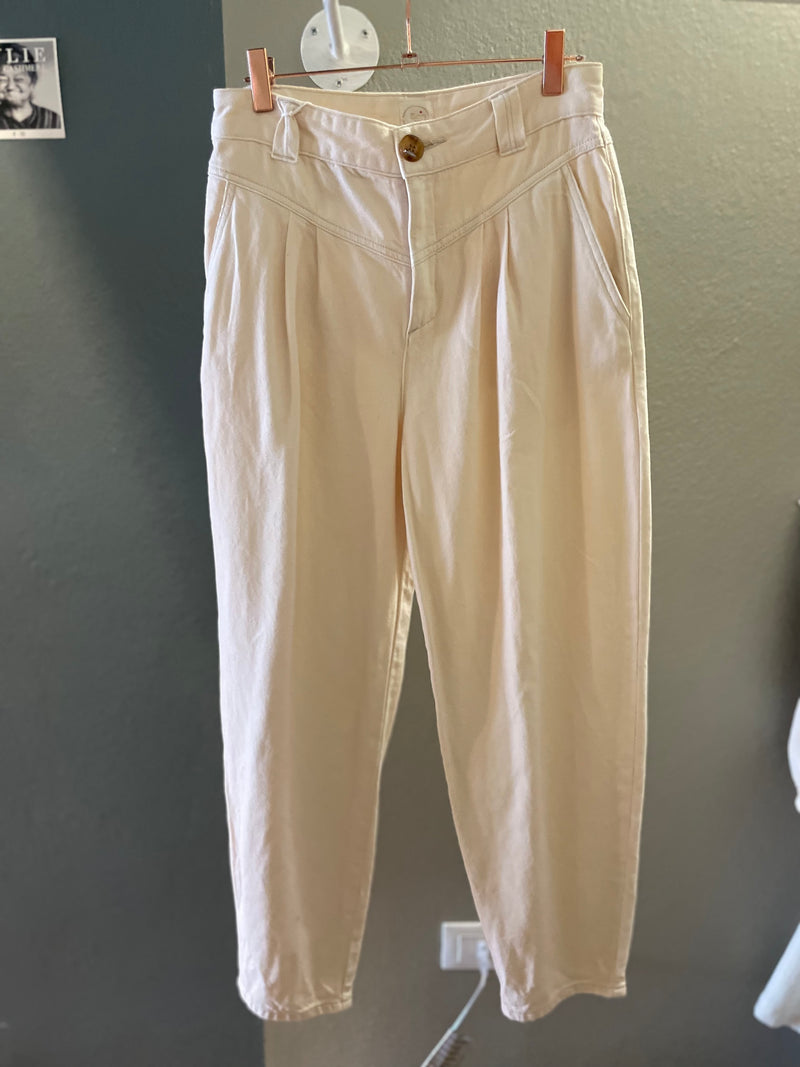 Pantalone in cotone vita alta